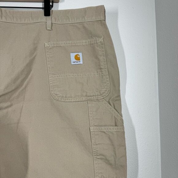 Carhartt B278 Tan Canvas Cargo Work Shorts 11 Inch Inseam Mens Size 50 - Picture 3 of 5